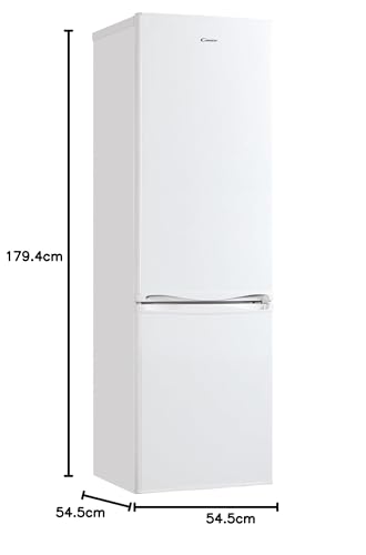 Candy CCG1S 518EW - Frigorifero Combinato, larghezza 55 cm, altezza 1,80 m, 252 l, cassetto verdure, controllo meccanico della temperatura, illuminazione LED, porta reversibile, 41 dB, bianco