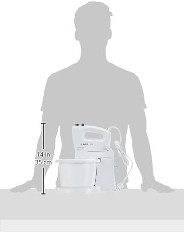 Bosch CleverMixx - Sbattitore Elettrico con Ciotola da 3 L a Rotazione Automatica, 400 W, 4 Velocità e Turbo, Fruste e Ganci in Acciaio Inox per Impasti Morbidi e Duri