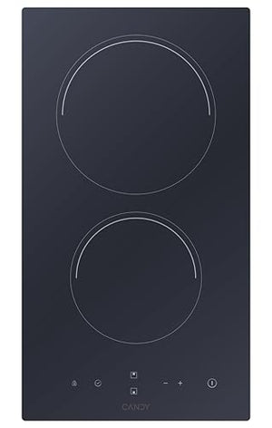 Candy CDH30 Piano Cottura, 2 Fuochi, Vetroceramica, 220-240V, Controllo Touch, Timer Elettrico, 28,8x52x5,5 cm, Nero