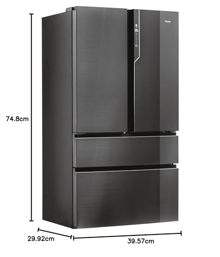 Haier HB26FSNAAA - Frigorifero Cube 4 Porte, Finitura Iconic Black, Libera installazione, ABT luce UV antibatterica, Nero - Iconic Black