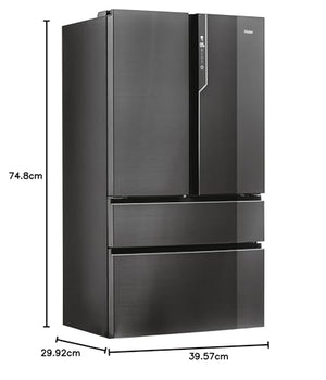 Haier HB26FSNAAA - Frigorifero Cube 4 Porte, Finitura Iconic Black, Libera installazione, ABT luce UV antibatterica, Nero - Iconic Black