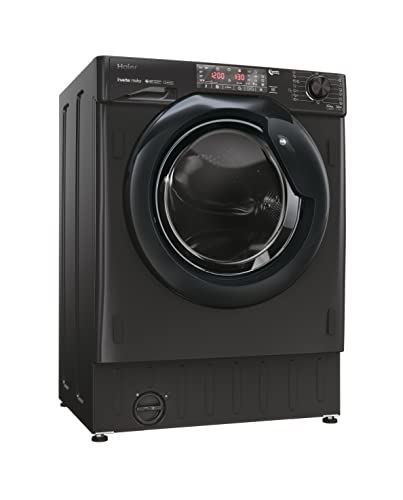 Haier Serie 4 HWDQ90B416FWBB-S - Lavasciuga da incasso, 9 kg di lavaggio, 5 kg di asciugatura/motore inverter, lavaggio extra asciutto grazie a 1.600 giri/min. Funzione lavaggio a vapore/protezione