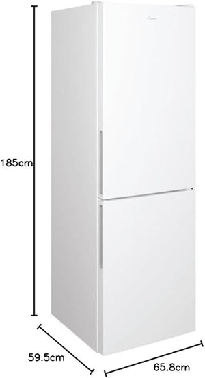 Candy, Frigorifero Fresco, CCE3T618EW, Frigorifero combinato, 341 Litri, 39 dB, Total No Frost, App hOn, Bianco, AxLxP 185x59,5x65,8 cm [Classe di efficienza energetica E]