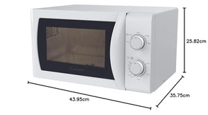 Candy Idea Forno a Microonde 20 Litri, 700W, 5 Livelli di Potenza, Programma Defrost, Timer e Segnale Acustico di Fine Cottura, Libera Installazione, 43,95 x 35,75 x 25,82 cm, Bianco - CMW20SMW