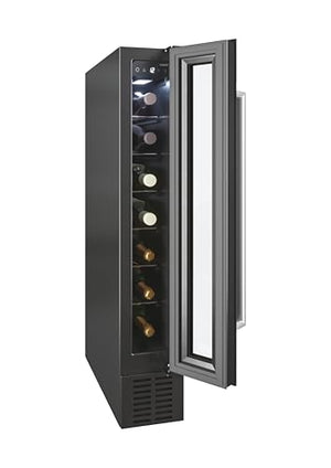 Cantinetta vino integrabile, compressore antivibrazioni, luce LED interna, 39 dBA, nero