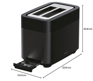 Tostapane I-Master Serie 5 Haier, Acciaio Inossidabile, 2 Fessure Profonde, Leva High Lift, Programmi Dedicati, 1150 W [Nero]