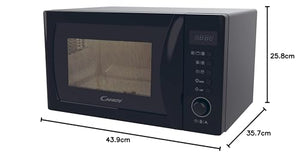 Candy Idea CMGA20SDLB Microonde con Grill,20L, 700W-1050W, 5 Livelli di Potenza, 8 Programmi Automatici, Avviso Acustico Completamento, Piatto 25,5 CM, Grill Rack, Sbrinamento, Apertura Sinistra, Nero