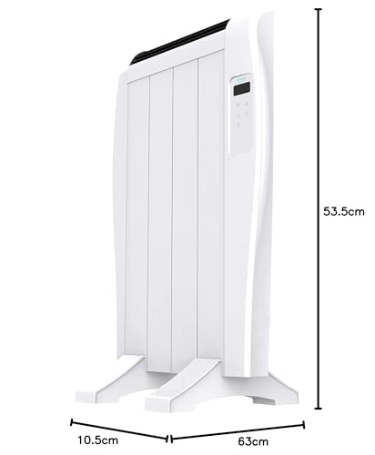 Cecotec Emettitore Termico ReadyWarm 2500 Thermal Black. 12 Elementi e 1800 W, Display LCD, Telecomando a distanza, timer, selezione della temperatura, copertura di 25 m² (12 Moduli, Bianco)