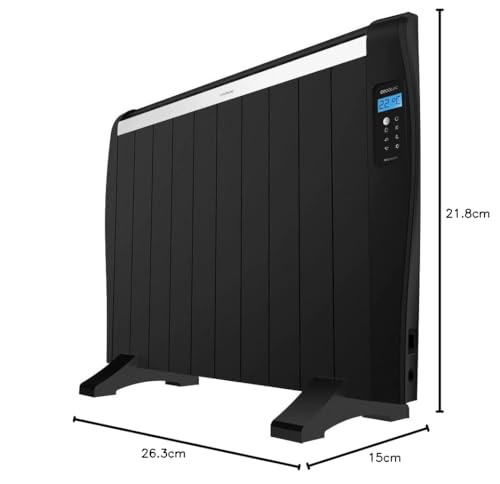 Cecotec Emettitore Termico ReadyWarm 2500 Thermal Black. 12 Elementi e 1800 W, Display LCD, Telecomando a distanza, timer, selezione della temperatura, copertura di 25 m² (12 Moduli, Bianco)
