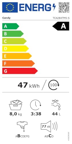 Candy TCA284TM5-S ProWash 500 Lavatrice Carica dall'Alto 8 Kg Centrifuga 1200 Giri Classe energetica A Inverter colore Bianco