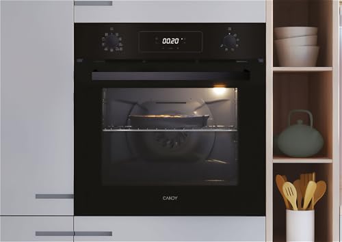 Candy Idea FCM955NRL-C, forno multifunzione 60cm, classe energetica A, pulizia pirolitica, pulizia a vapore, 9 funzioni, capacità 70 l, programmatore LED - nero, 59,5 x 59,5 x 56,8 cm