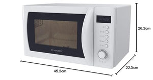 Candy Idea Forno a Microonde 20 Litri, 700W, 13 Programmi di Cottura, Funzioni Defrost e Start Express, Child Lock, App hOn, Libera Installazione, 45,2 x 33,5 x 26,2 cm, Bianco - CMWA20SDLW