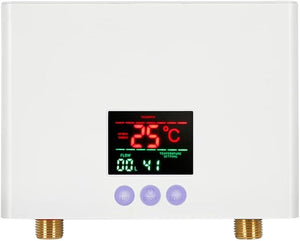 Mulcort Scaldabagno istantaneo 3KW Mini scaldabagno elettrico senza serbatoio a parete con display a LED Regolazione della temperatura a 3 livelli Telecomando per cucina di casa Bagno