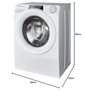 Candy RapidO RO 1284DWMT/1-S Lavatrice 8 KG, 1200 RPM, Schermo Smart Text, Pannello Smart Touch, Wi-Fi, Snap & Wash, 16 cicli, 9 rapidi, motore inverter, funzione vapore, avvio ritardato 24H, 74 DB,