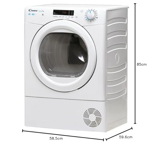 Candy Smart Pro Asciugatrice 10 Kg a Condensazione, Libera Installazione, Classe B, Connessione Wi-Fi + BLE, Controllo da App, Programma Stiro Facile, 59,6 x 58,5 x 85 cm, Bianca - CSOE C10DG-S