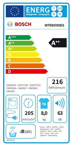 Bosch - Asciugatrice con pompa di calore, 8 kg, serie 4, Easy Clean, AutoDry, Antirughe, Bianco, WTR85V00ES