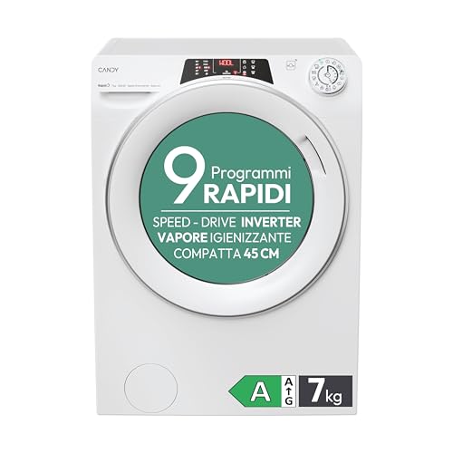 Candy RapidÓ RO Lavatrice, 8 Kg, 1200 Giri, Wi-Fi + BLE, Connesso, Opzione Vapore, Cicli Rapidi