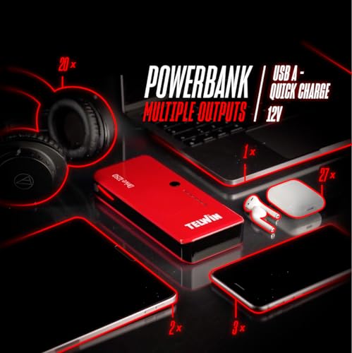 Telwin Drive Mini Avviatore Portatile e Power Bank, 1000A, Avviamento 12V