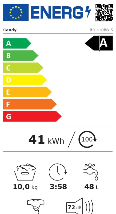 Candy Frigorifero Combinato, 409L, 66.7P x 59.5L x 205A cm, No Frost, Classe E, Inox, Wi-Fi, Display LCD, Installazione Standard