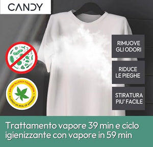 Candy RapidÓ RO 1486DWMCT1-S, Lavatrice a carica frontale, 8 KG, Classe A, 1400 giri, 76 dB, Cicli Rapidi, Vapore, 16 programmi, Bianco, AxLxP 85x60x53 cm