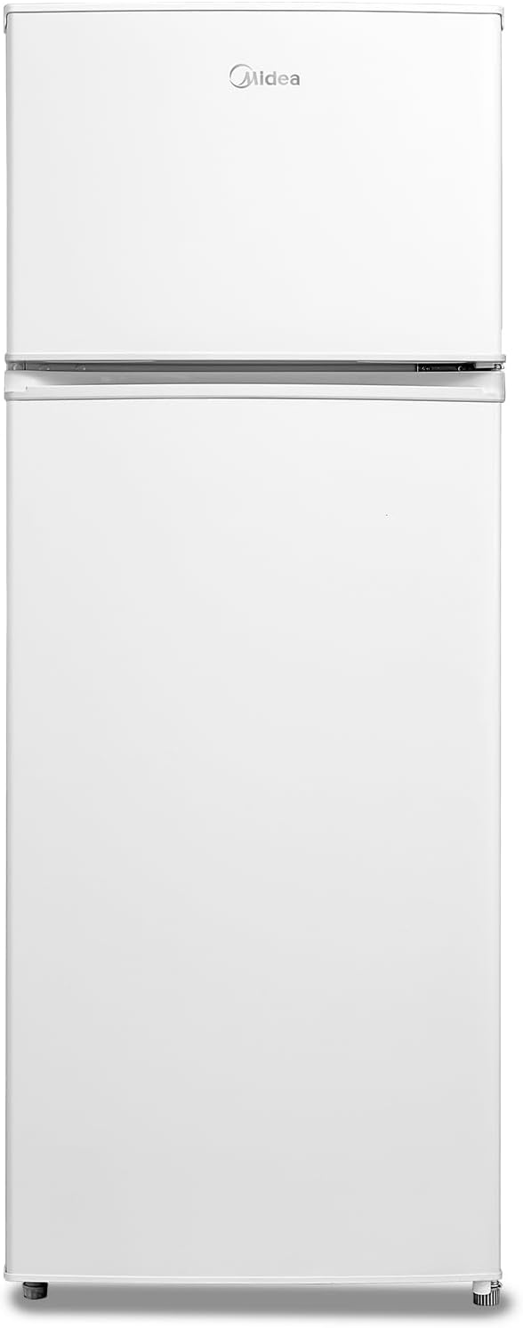 Midea MERT210FGE01 Frigorifero doppia porta 204 L, frigorifero combinato, 176kWh/annum, controllo della temperatura regolabile, Luce LED, Bianco