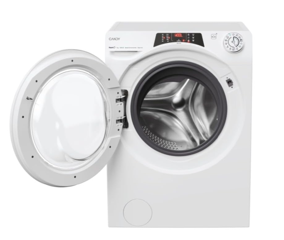 Candy RapidÓ Lavatrice 9 Kg, Libera Installazione, Carica Frontale, Classe A, 1200 Giri, 9 Programmi Rapidi, Funzione Vapore, Wi-Fi + BLE e App hOn, 60 x 53 x 85 cm, Bianca - RO 1294DWMT/1-S
