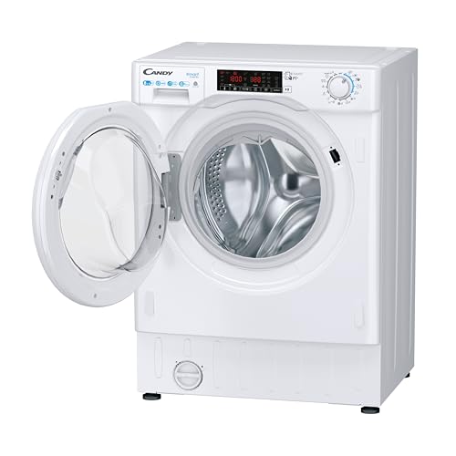 Candy CBDO485TWME/1-S Lavasciuga Smart a incasso, Capacità 8 kg, 1400 Giri, Carica Frontale, Wi-Fi + Bluetooth, 60x53x82 cm, Bianco, Classe D