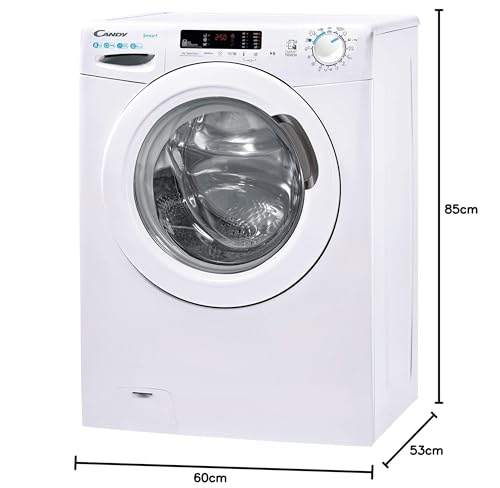 Candy Smart CS 1482DE/1-S, Lavatrice 8 KG, 1400 RPM, Tecnologia NFC, Assistente vocale, 15 cicli, 5 rapidi, ciclo igiene+, stiratura facile, avvio ritardato 24H, rilevatore KG, 79 DB, Classe D, Bianco