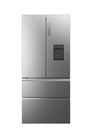 Haier HFW7819EWMP - Frigorifero congelatore, porta francese/fronte in acciaio inox, 539 litri, MyZone Plus/Humidity Zone/distributore d'acqua, Smart Home
