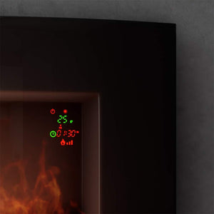 Cecotec Cheminée électrique Ready Warm 2200 Curved Flames. 2000W, 22", 2 niveaux de puissance, 20m2, Télécommande, Panneau curve en verre templé (35", Nero | Telecomando)