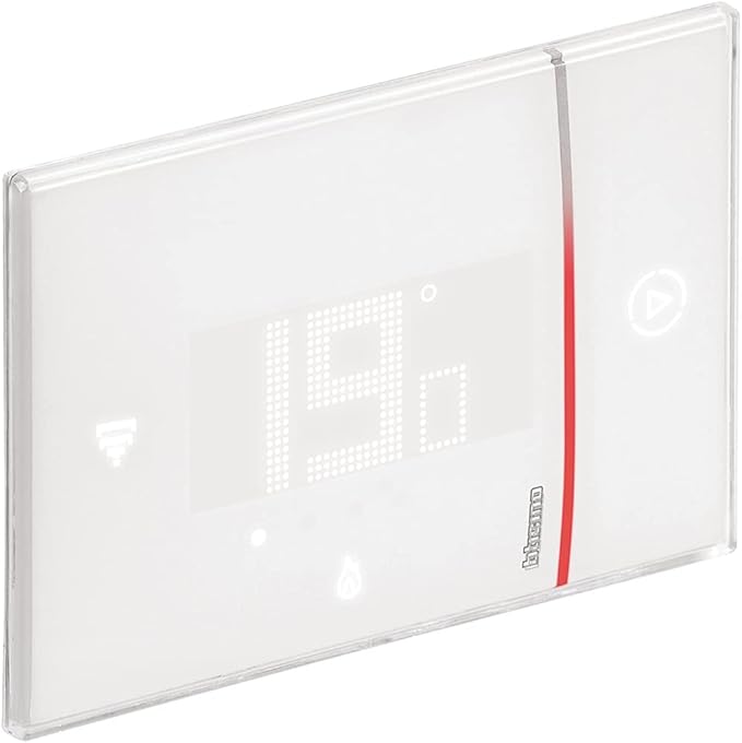 Bticino SXW8002 TERMOSTATO WIFI DIGITALE Smarther2 with Netatmo, Termostato Caldaia da Incasso, Programmabile, Comando anche da App, Alexa e Google, Visualizzazione dell'Umidità, Bianco