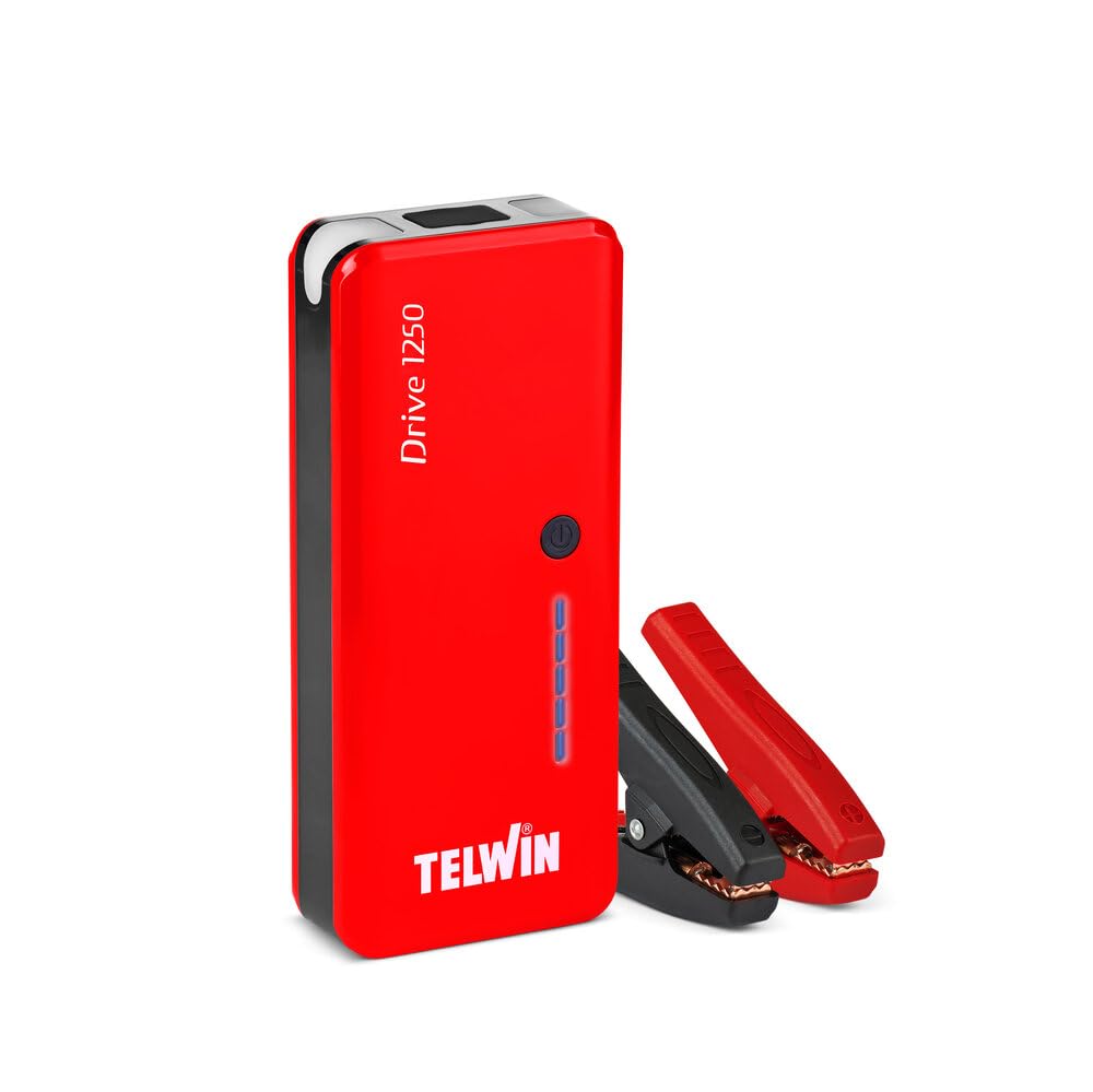 Telwin Drive Mini Avviatore Portatile e Power Bank, 1000A, Avviamento 12V