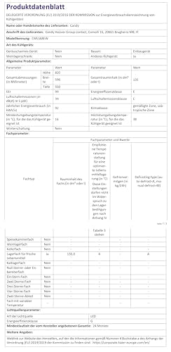 Candy CMLS59EW - Frigorifero da incasso, con porta a traino, 135 litri, 3 ripiani in vetro