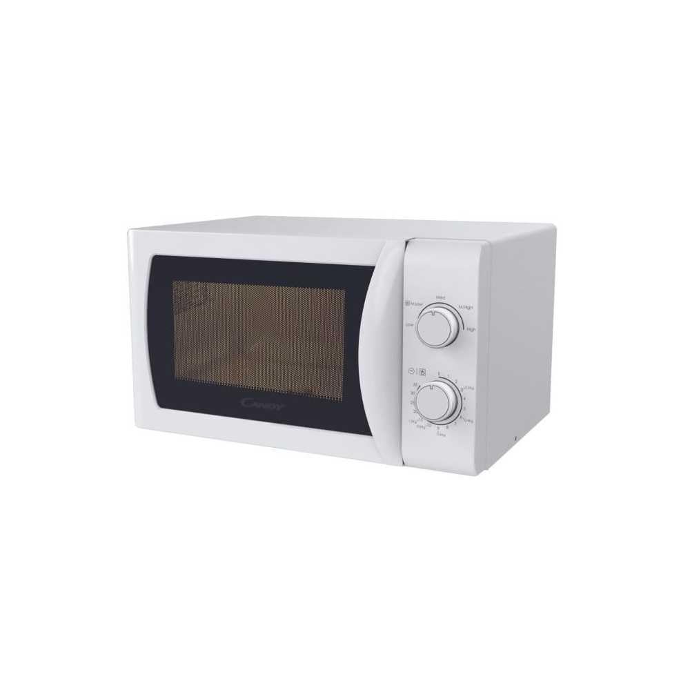 Candy Idea Forno a Microonde 20 Litri, 700W, 5 Livelli di Potenza, Programma Defrost, Timer e Segnale Acustico di Fine Cottura, Libera Installazione, 43,95 x 35,75 x 25,82 cm, Bianco - CMW20SMW
