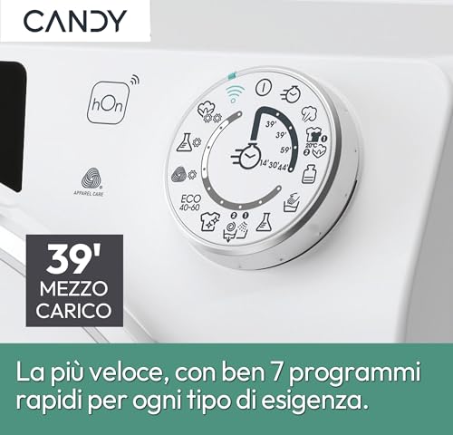 Candy RapidÓ RO Lavatrice, 8 Kg, 1200 Giri, Wi-Fi + BLE, Connesso, Opzione Vapore, Cicli Rapidi