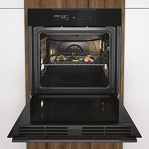 Haier Serie 4, HWO60SM5S5BH, forno a vapore, 70 litri, 3 resistenze, Wi-Fi, sonda termica, climatech, doppia illuminazione laterale, pulizia h2O, classe A+, nero