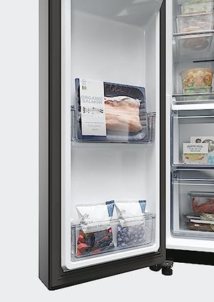 Haier Side by Side 90 SERIE 5 Frigorifero Frigorifero/Total No Frost/Smart HON-App/Humidity Zone/XXL Contenuto utile/Silenzioso solo 36 dB (A) / Distributore di acqua e cubetti di ghiaccio / Acciaio inossidabile nero
