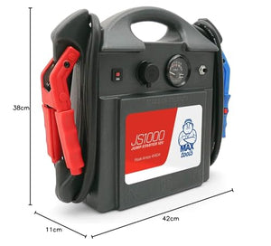 MAXTOOLS JSL400 Avviamento d’Emergenza Professionale per Automobile 2400 A per Veicoli Diesel e a Benzina di Grandi Dimensioni, Potente e Sicuro a 12 V, Batteria al Litio Esterna con USB