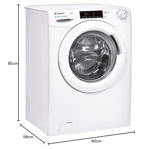 Candy Smart Inverter Lavatrice 10 kg, Libera Installazione, Carica Frontale, Classe A, 1400 Giri, 16 Programmi, Cicli Rapidi, Partenza Ritardata, 60 x 58 x 85 cm, Bianca - CS 1410TXME/1-S