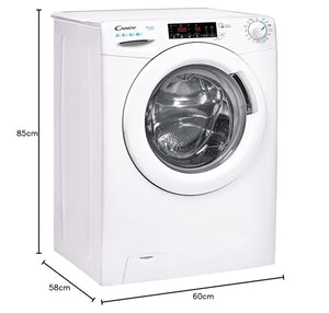Candy Smart Inverter Lavatrice 10 kg, Libera Installazione, Carica Frontale, Classe A, 1400 Giri, 16 Programmi, Cicli Rapidi, Partenza Ritardata, 60 x 58 x 85 cm, Bianca - CS 1410TXME/1-S