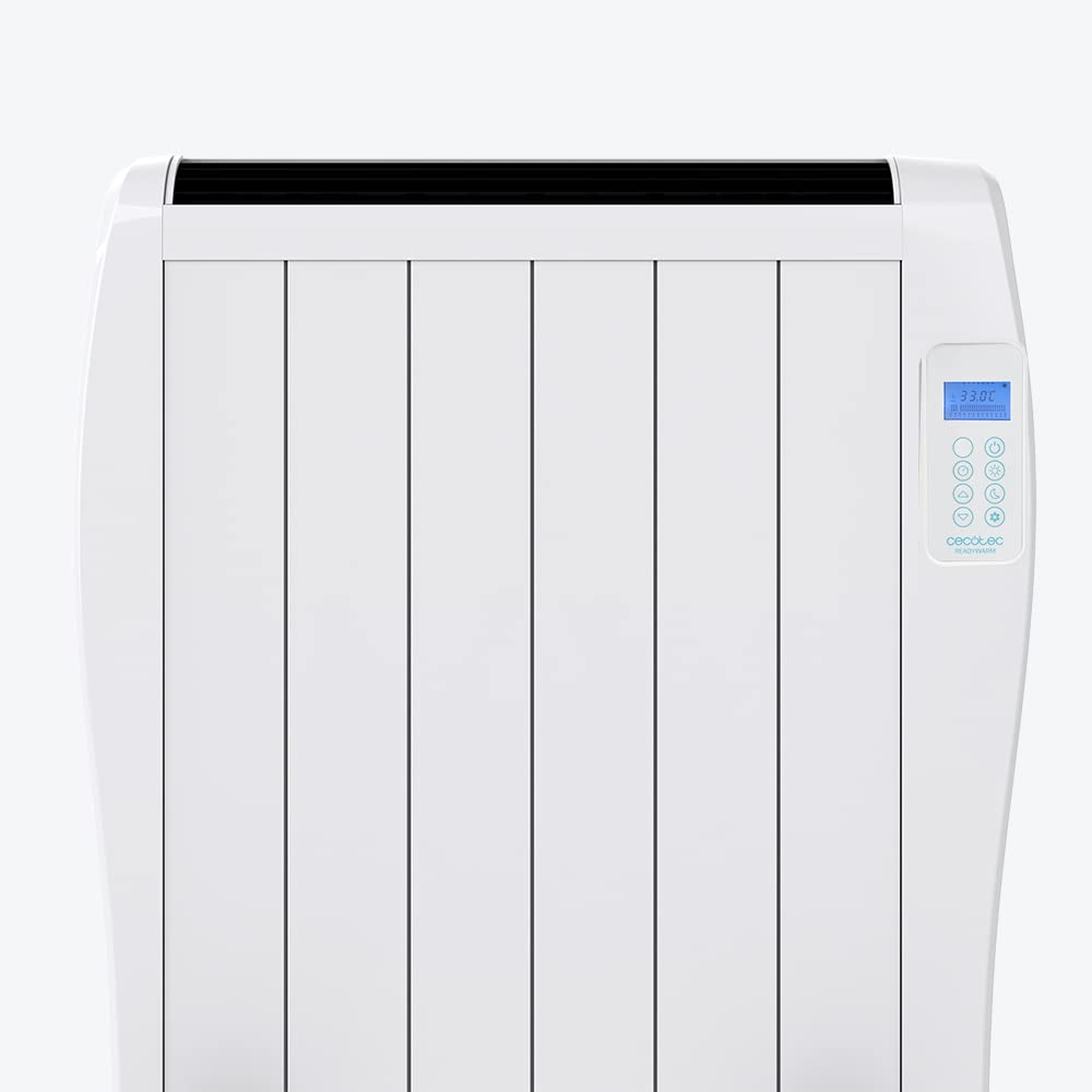 Cecotec Emettitore Termico ReadyWarm 2500 Thermal Black. 12 Elementi e 1800 W, Display LCD, Telecomando a distanza, timer, selezione della temperatura, copertura di 25 m² (12 Moduli, Bianco)