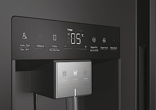 Haier Side by Side 90 SERIE 5 Frigorifero Frigorifero/Total No Frost/Smart HON-App/Humidity Zone/XXL Contenuto utile/Silenzioso solo 36 dB (A) / Distributore di acqua e cubetti di ghiaccio / Acciaio inossidabile nero