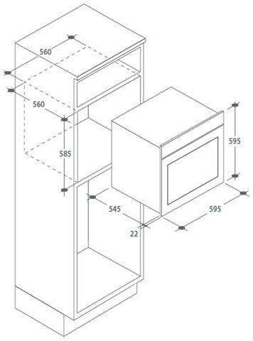Candy FCXP615X/E Forno Elettrico da Incasso, Ventilato, Capacità 80 Litri, Funzione Pizza, 8 Programmi, 57x59.5x59.5 cm, Inox, Classe A