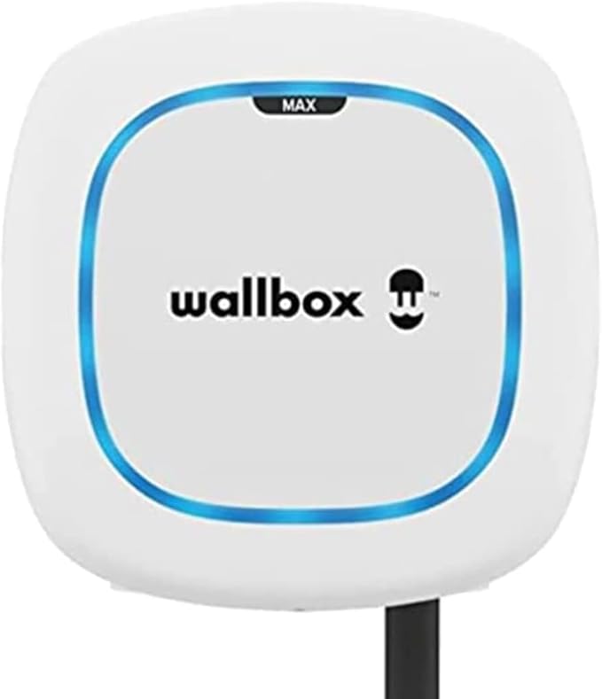 Wallbox Pulsar Max Caricatore per Veicoli Elettrici, Potenza di Carico Fino a 7,4 kW, Connettore Tipo 2, Cavo da 5 Metri, con Wi-Fi, Bluetooth, OCPP, Facile Installazione, Interno o Esterno, Bianco
