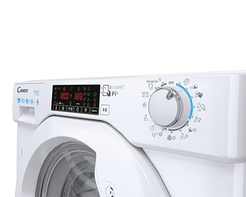 Candy CBDO485TWME/1-S Lavasciuga Smart a incasso, Capacità 8 kg, 1400 Giri, Carica Frontale, Wi-Fi + Bluetooth, 60x53x82 cm, Bianco, Classe D