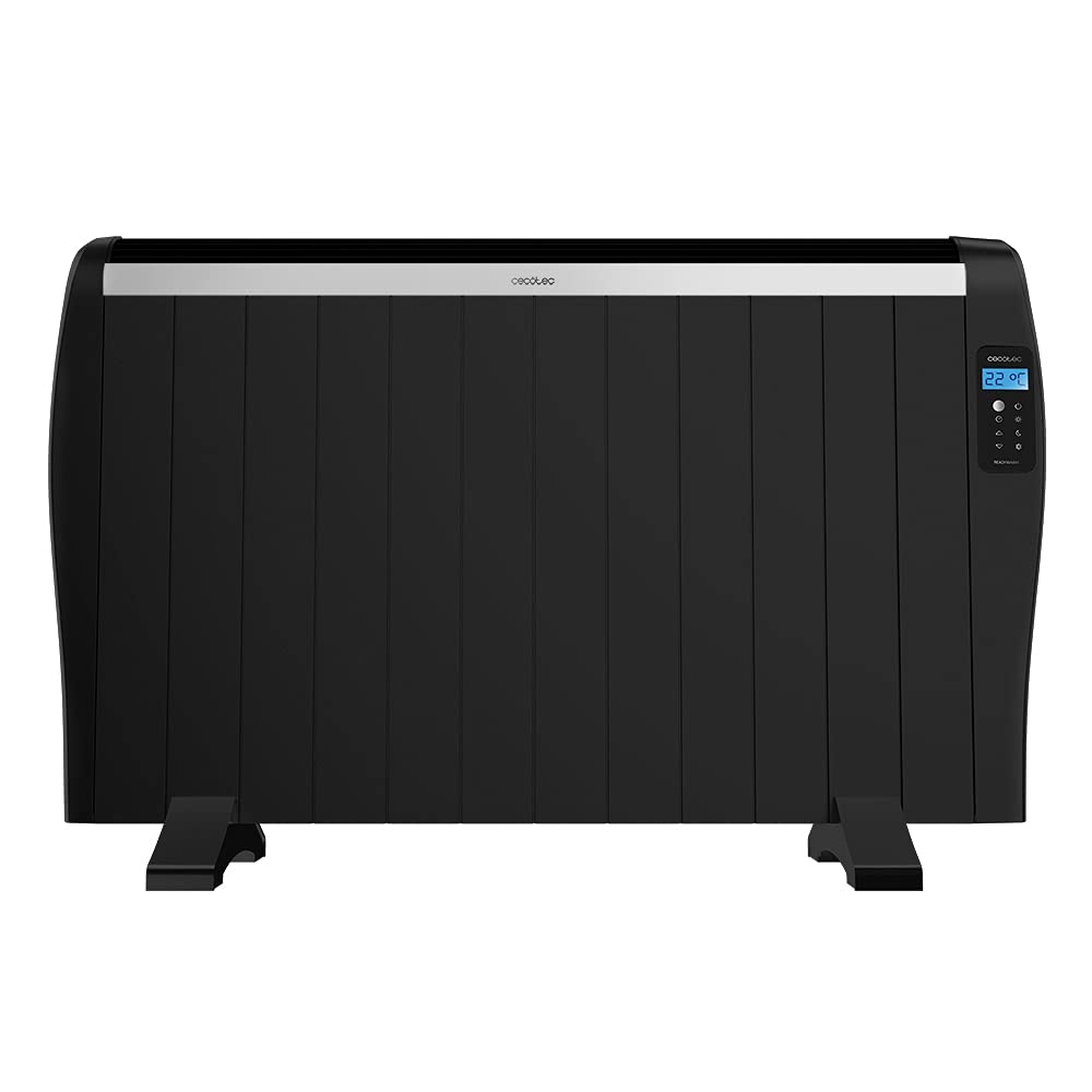 Cecotec Emettitore Termico ReadyWarm 2500 Thermal Black. 12 Elementi e 1800 W, Display LCD, Telecomando a distanza, timer, selezione della temperatura, copertura di 25 m² (12 Moduli, Bianco)