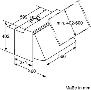 Bosch Serie 2 DEM63AC00 Wall-mounted Silver 360m³/h D cooker hood Serie 2 DEM63AC00, 360 m³/h, Ducted/Recirculating, E, A, C, 62 dB