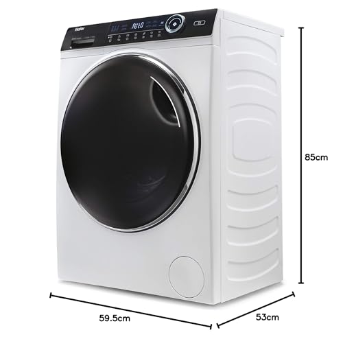 Haier I-PRO SERIES 7 - HWD100-B14979 - Lavatrice asciugatrice 10 kg + 6 kg di asciugatura, 1400 giri/min, motore Direct Motion, tamburo XXL con LED, antibatterici, i-Refresh, Antimacchia, 55 dba,