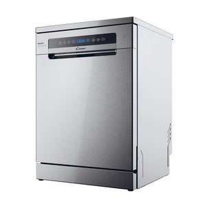 Candy Rapido' Lavastoviglie a Libera Installazione 60 cm, 14 Coperti, 8 Programmi, Connessione Wi-Fi, Partenza Ritardata fino a 24h, Motore Inverter, Classe C, 59,7 x 59,8 x 81,8 cm, Inox - CF 4C6F0X