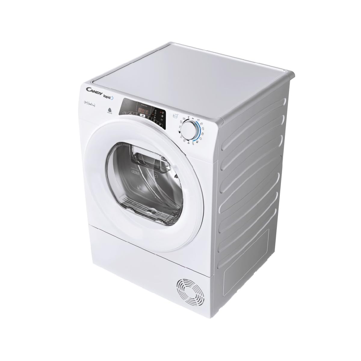 Candy RapidÓ ROE H8A2TE-S - Serbatoio per condensa Easycase da 8 kg, con indicatore ottico di riempimento direttamente in oblò/funzionamento intelligente con Wi-Fi moderno + Bluetooth